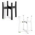 iDavosic.ly Adjustable Plant Pot Stand Indoor Outdoor Set of 2, Stable Plant Holder, Fit 8 to 12 Inch Large Heavy Duty Planter (Not Included) | for Balcony, Living Room, Porch, Black & White