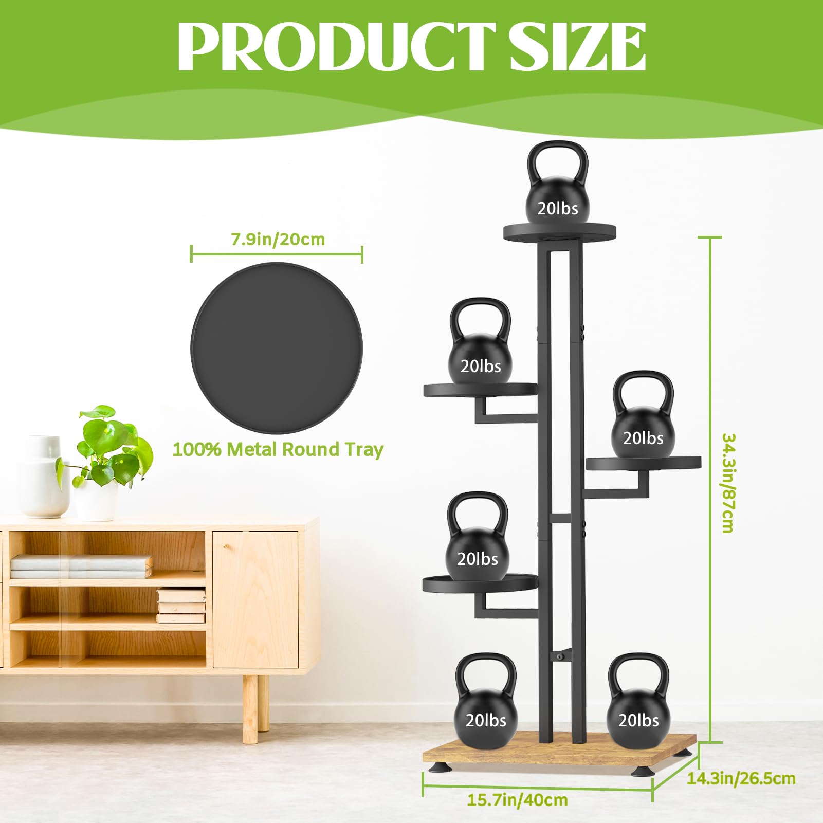 iDavosic.ly 2 Pack Black 5 Tier Plant Stand Indoor Outdoor, Tall Corner Shelf and Foldable Metal Plastic Flower Pot Display Holder Rack for Patio Living Room Garden Balcony Bedroom