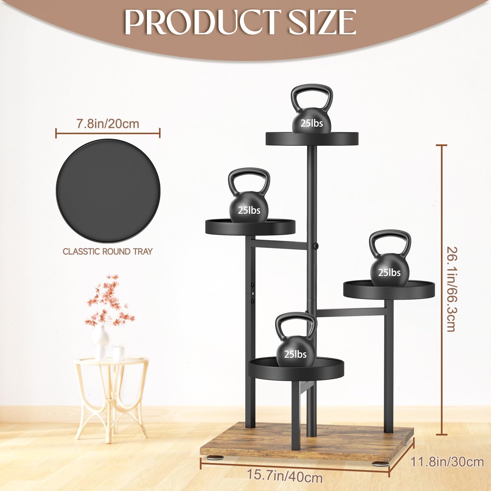 iDavosic.ly Plant Stand Indoor Outdoor Set of 2, 3 Tiered Metal Corner Flower Holder Shelf and 4 Layer Wrought Iron Orchid Display Rack for Patio Porch Garden Balcony Office Living Room