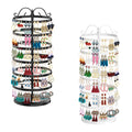iDavosic.ly 6 Tier Metal Rotating Earring Holder Organizer 2 Pack, 264 Holes Large Stud Storage Display Stands Tree Rack, Adjustable Pierced Hoop Dangle Tower for Women, Black and White