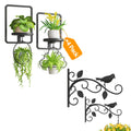 iDavosic.ly Wall Plant Holder Set of 4, Indoor Picture Frame Holder Outdoor Heavy Duty Plant Hangers, Metal Brackets for Hanging Plants, Baskets, Garden Patio Decor (Pots/Chains/Plants Not Included)