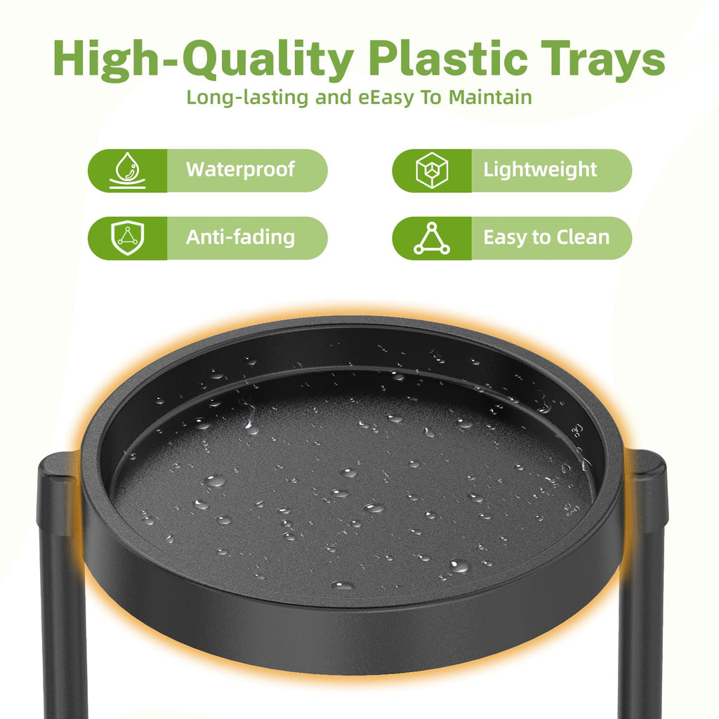 iDavosic.ly 2 Pack Black 5 Tier Plant Stand Indoor Outdoor, Tall Corner Shelf and Foldable Metal Plastic Flower Pot Display Holder Rack for Patio Living Room Garden Balcony Bedroom