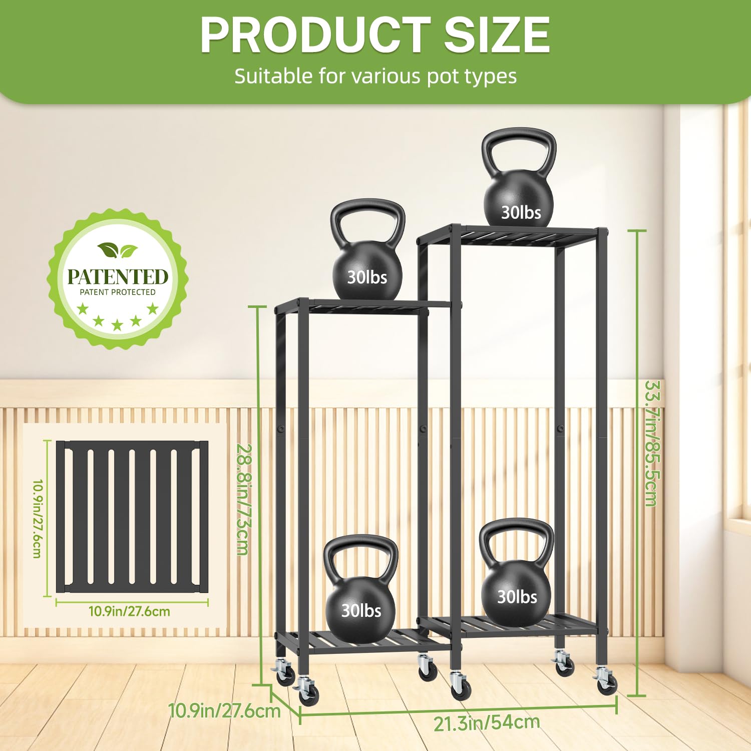 iDavosic.ly Plant Stand Indoor Outdoor Set of 2,4 Tier Metal Flower Holder Shelf with Wheels and 4 Layer Tall Orchid Display Rack for Patio Porch Living Room Balcony Outdoor
