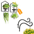 iDavosic.ly Wall Plant Photo Stands Set of 3 Indoor, 11.8 Inch Heavy Duty Outdoor with Hooks, Metal Hanging Solutions for Home, Garden, Porch, Patio, Space Saving (Pots/Chains/Plants Not Included)