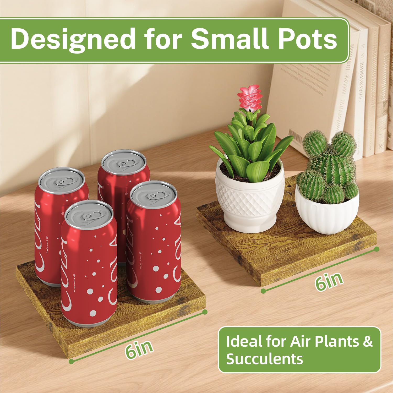 iDavosic.ly Small Table Top Plant Stand, 3 Tier Succulent & Flower Pot Holder for Desktop, Space-Saving Countertop Organizer Shelf for Office and Home Decor, Black Brown