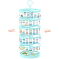 iDavosic.ly 5 Tier Rotating Earring Holder Organizer with Metal Tray, Adjustable Plastic Dangle Display Stands Tree with 285 Grooves, Large Hoop Storage Rack Tower, Blue