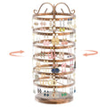 iDavosic.ly 6 Tier Metal Rotating Earring Holder Organizer, 264 Holes Large Stud Storage Display Stands Tree Rack, Adjustable Pierced Hoop Dangle Tower for Women, Bronze