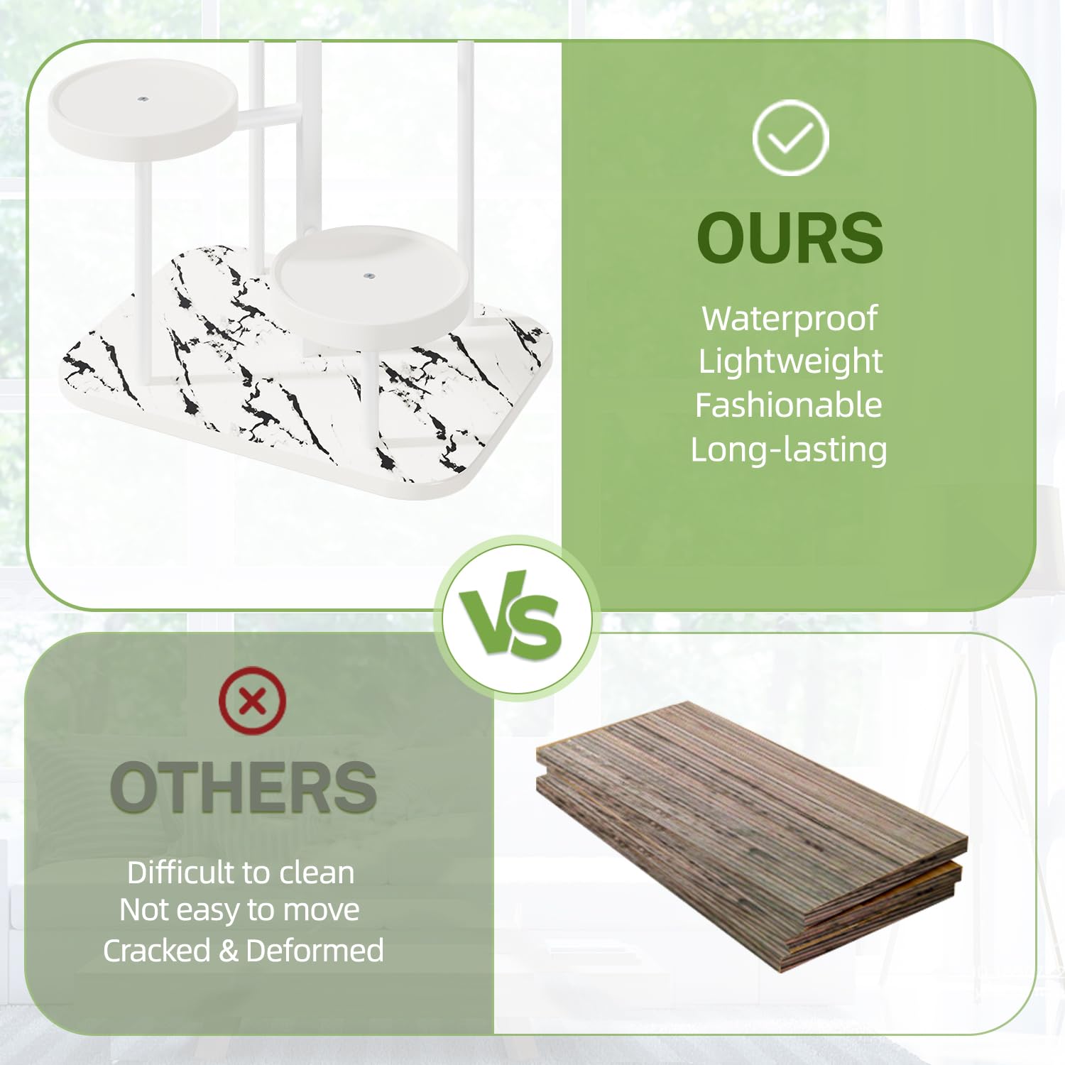 iDavosic.ly 5 Tier Plant Stand for Indoor Outdoor 2 Pack, Folding Large Corner Flower Pot Holder Shelf and Metal Plastic Tall Orchid Display Rack for Patio Porch Living Room Garden Balcony, White